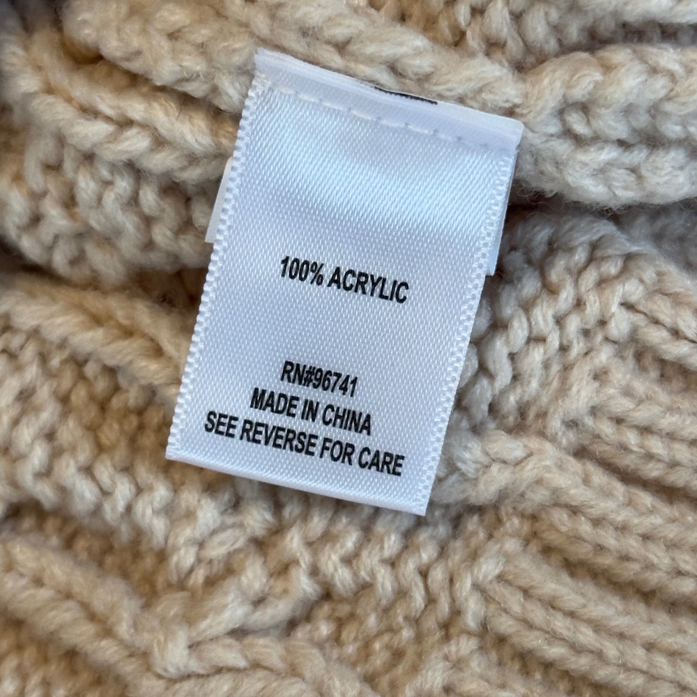 Bleached Kid 4T Bear Fair Isle Cable Knit Sweater Cream Rust Navy Blue Button Up - Picture 6 of 8